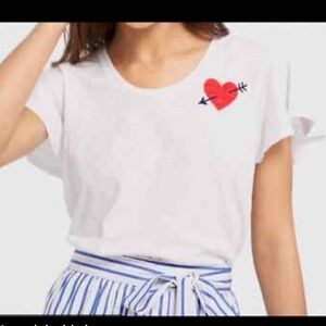 Draper James heart flutter sleeve tee